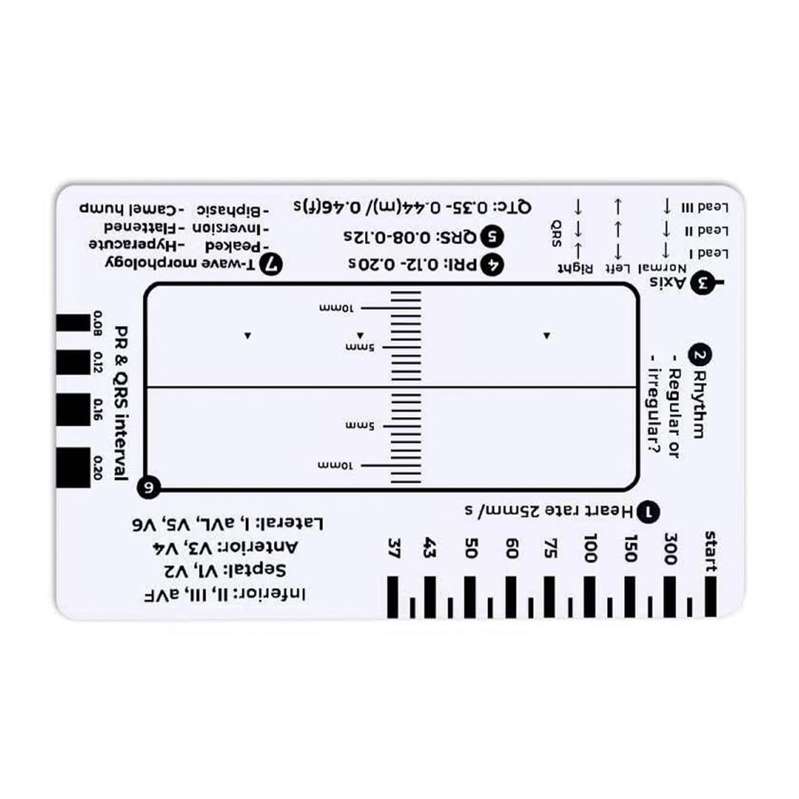 Electrocardiogram 7 Step Ruler Card For Accurate Interpretation And ...