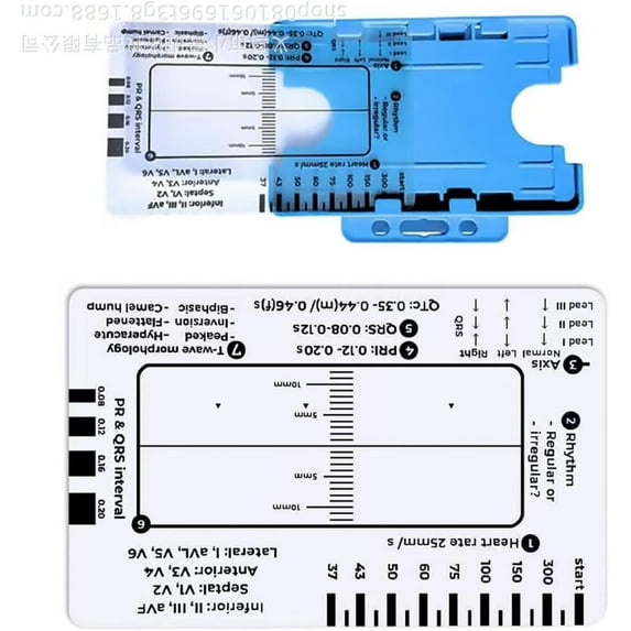 Electrocardiogram 7 Step Ruler Card for Accurate Interpretation and Quick Analysis in Setting Assessment Tool