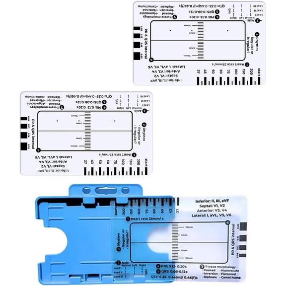 Electrocardiogram Assessment Tool 7 Step Ruler Card For Hospitals Clinics Healthcare Professional And Medicals Students