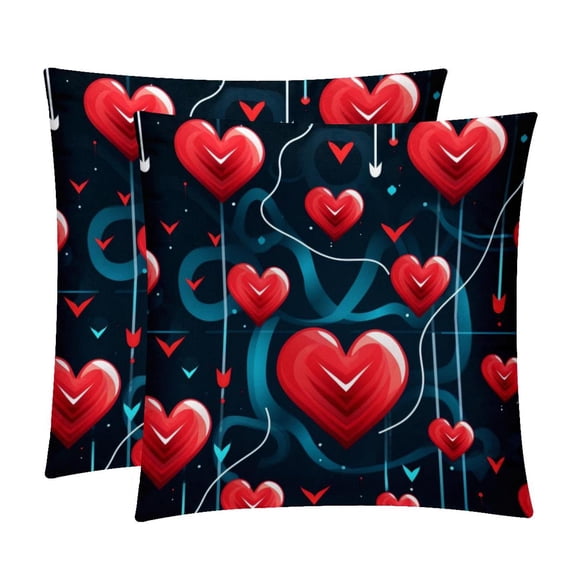Electrocardiogram Decorative Velvet Throw Pillow Covers for Chair - Set of 2, Unique Patterns, 16x16, 18x18, 20x20 Inches for Home Decor and Gifts