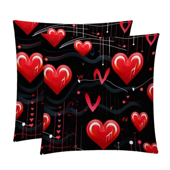 Electrocardiogram Elegant Velvet Throw Pillow Covers and Inserts - Set of 2, Available in 16x16, 18x18, 20x20 Inches for Home Decor, Unique Patterns for Sofa, Bed, and More