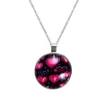 thumbnail image 1 of Electrocardiogram Glass Design Circle Pendant Women's Necklace, 1 of 5