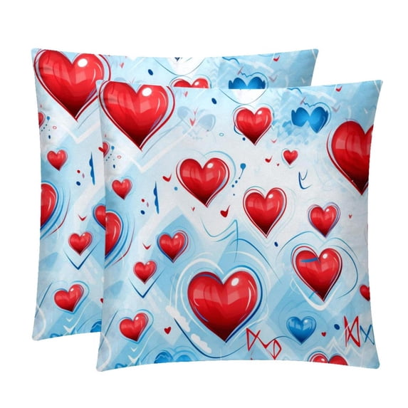 Electrocardiogram Luxurious Velvet Throw Pillow Covers Set of 2 - Chair Pillow Covers with Unique Patterns - Throw Pillow Inserts Included, Available in 16x16, 18x18, 20x20 Inches