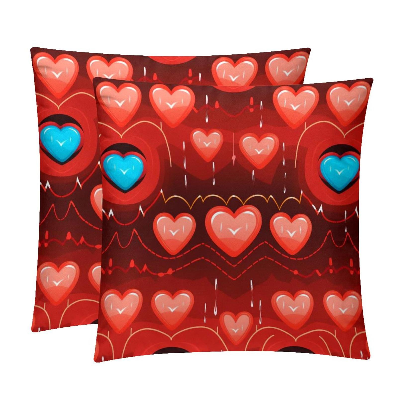 Electrocardiogram Luxurious Velvet Throw Pillow Inserts Set of 2