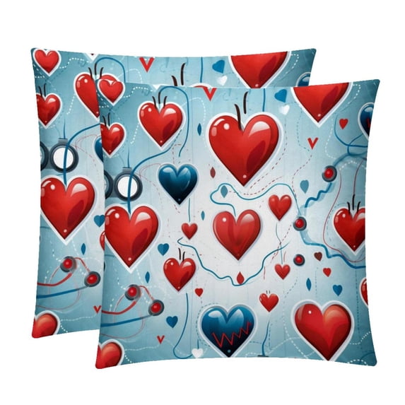 Electrocardiogram Pillows Set of 2 | Decorative CoversPillows with Unique Patterns | Available in 16x16, 18x18, and 20x20 Inches | for Home Decor and Gifting | Throw Pillow Accent for Any Room