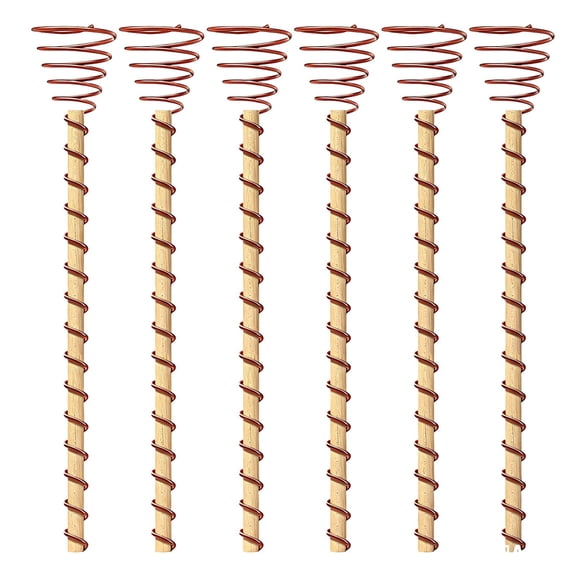 Electroculture Stakes 6 Pack Copper Gardening Antennas - 11.8 Inch Electro Culture Rods for Plants, Tensor Rings Coil Wire for Fruits Vegetables Growth, Ideal for Garden and Raised Beds