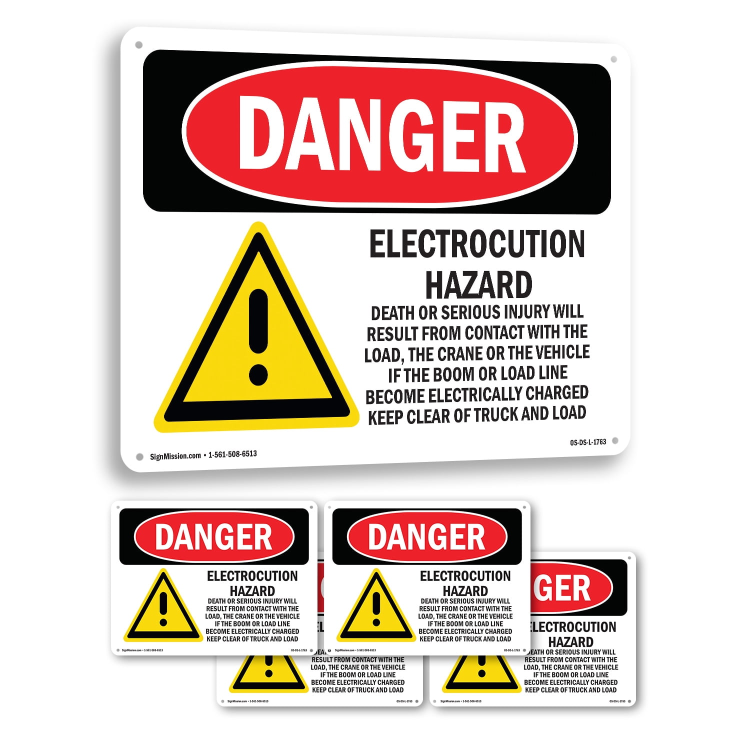 Electrocution Hazard Crane OSHA Danger Rigid Plastic Sign 10 Inch x 7 ...