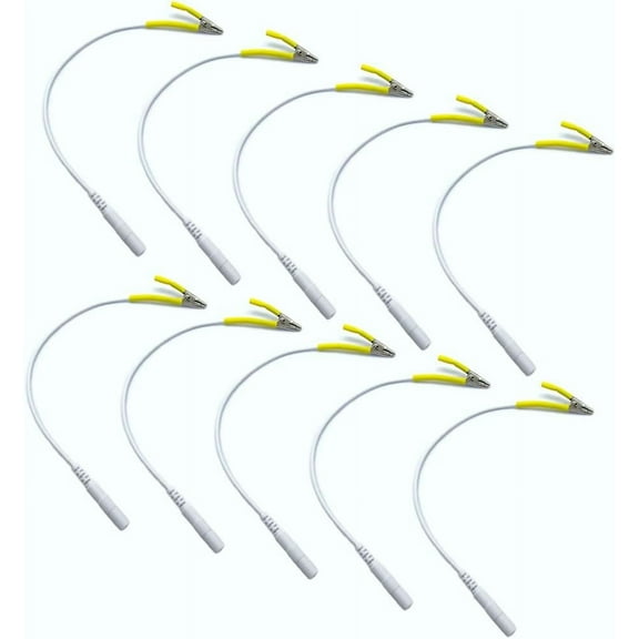 Electrode Lead Wires Cable Clip, Compatible with Most TENS EMS Unit, 10 Pcs