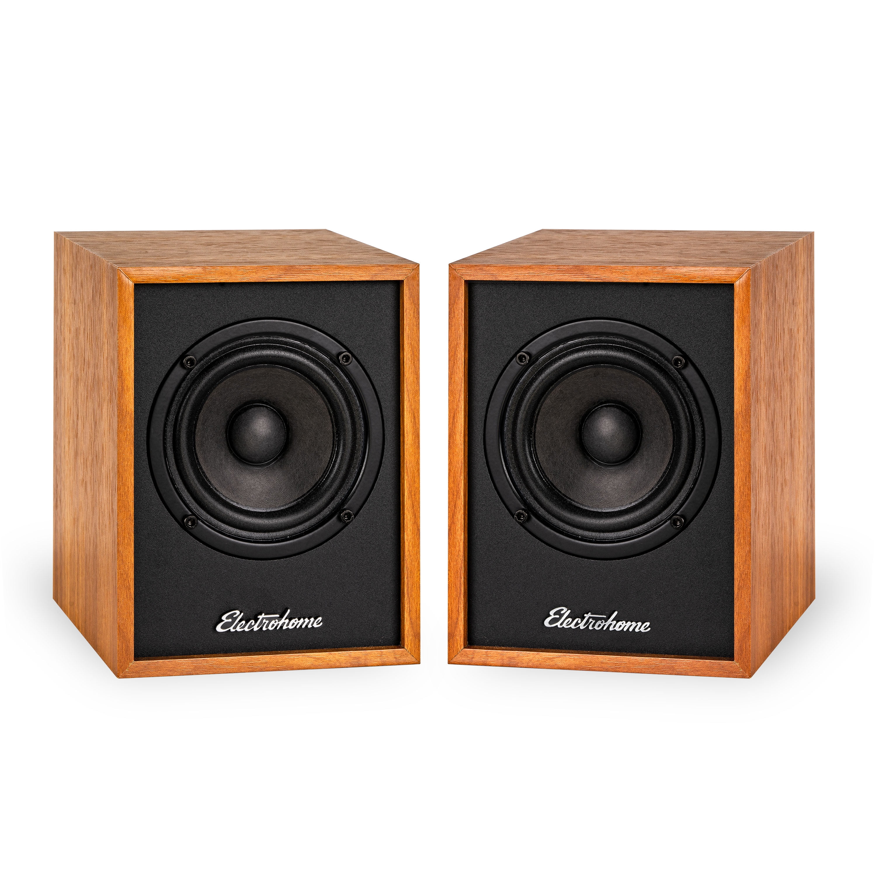Electrohome Huntley Powered Bookshelf Speakers with Built-in Amplifier and 3" Drivers for Turntable, TV, PC and Wireless Music Streaming featuring Bluetooth 5, RCA and Aux (EB10)