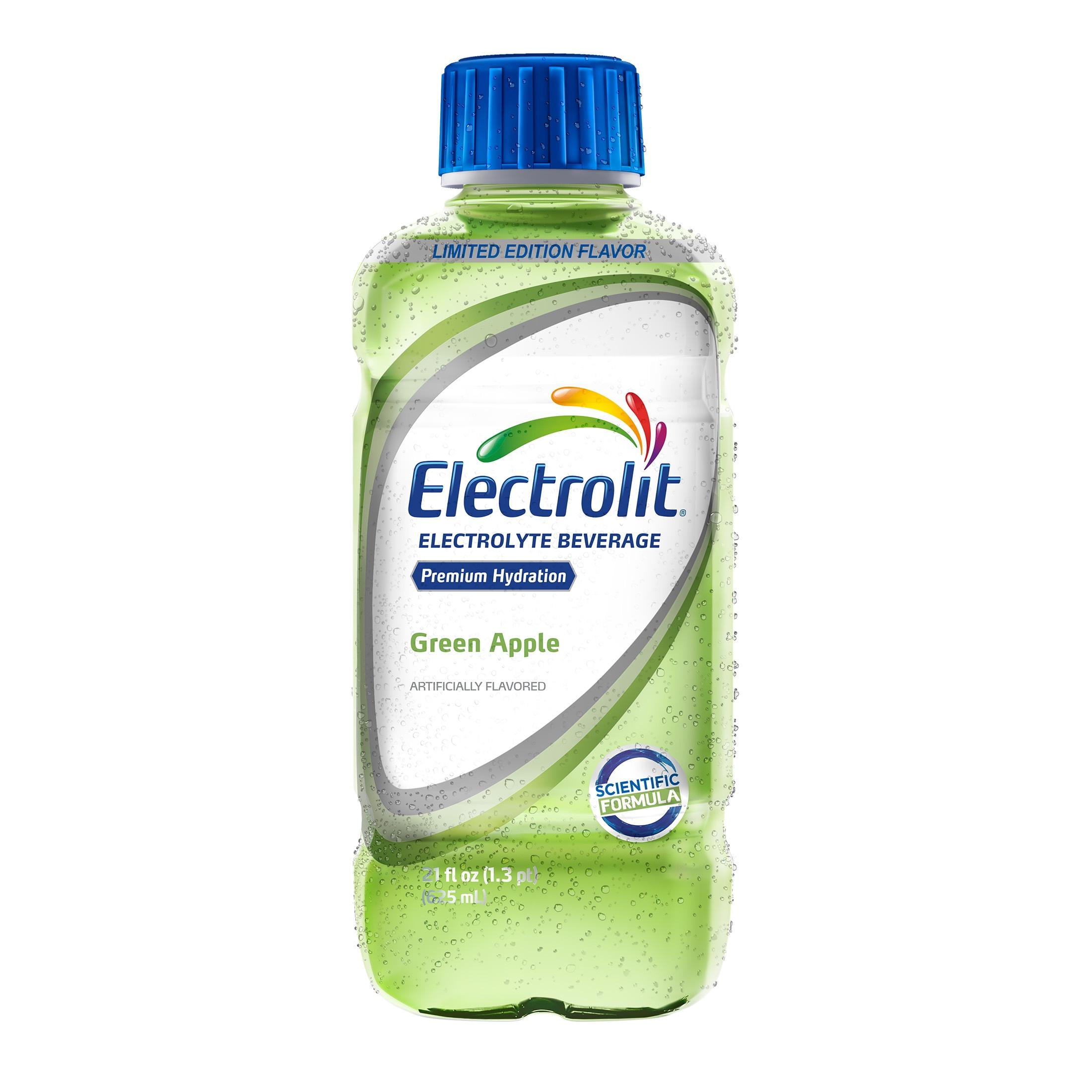 Electrolit Electrolyte Drink, Green Apple, 21.0 oz Bottle