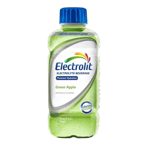 Electrolit Electrolyte Drink, Green Apple, 21.0 oz Bottle