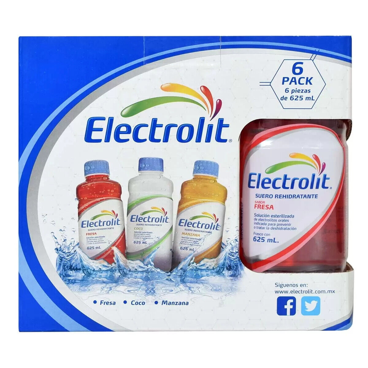 Electrolit Electrolyte Hydration Beverage, Mix  (4 Coconut, 4 Strawberry, 4 Apple ), 21oz (Pack of 12) Mx