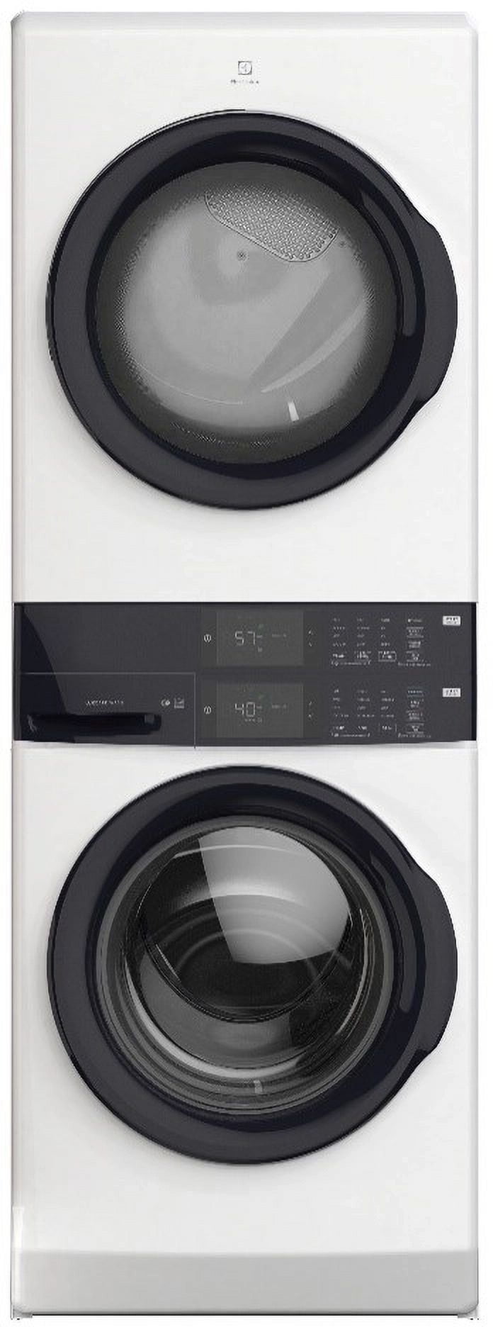 White Gas Stacked Washer and Dryer Set with Energy Star