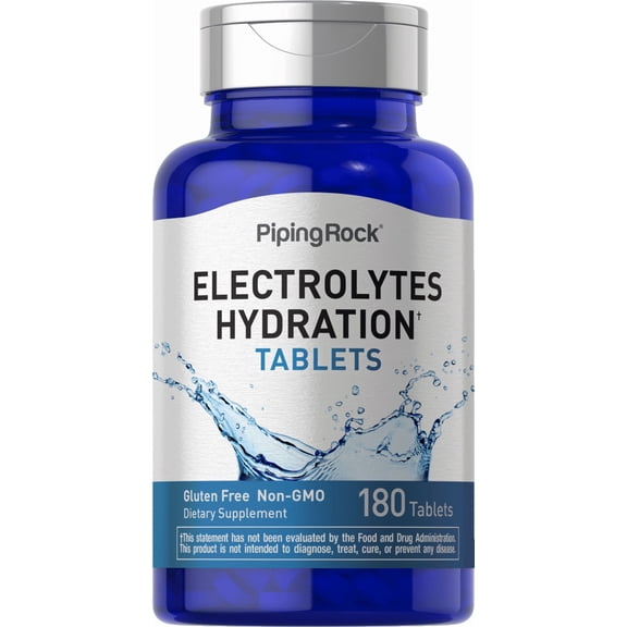 Electrolyte Capsules | 180 Tablets | Helps Hydrate, Balance, & Sustain | by Piping Rock