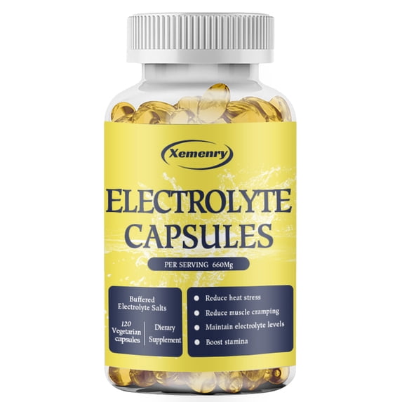 Electrolyte Capsules - with Magnesium, Sodium, Potassium, Chloride - Replenish Fluids and Balance Electrolyte Levels - 120 Count