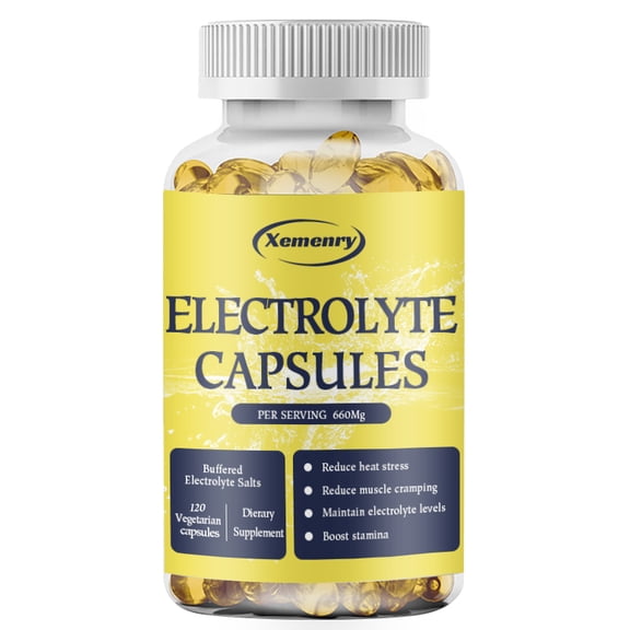 Electrolyte Capsules - with Magnesium, Sodium, Potassium, Chloride - Replenish Fluids and Balance Electrolyte Levels - 120 Count