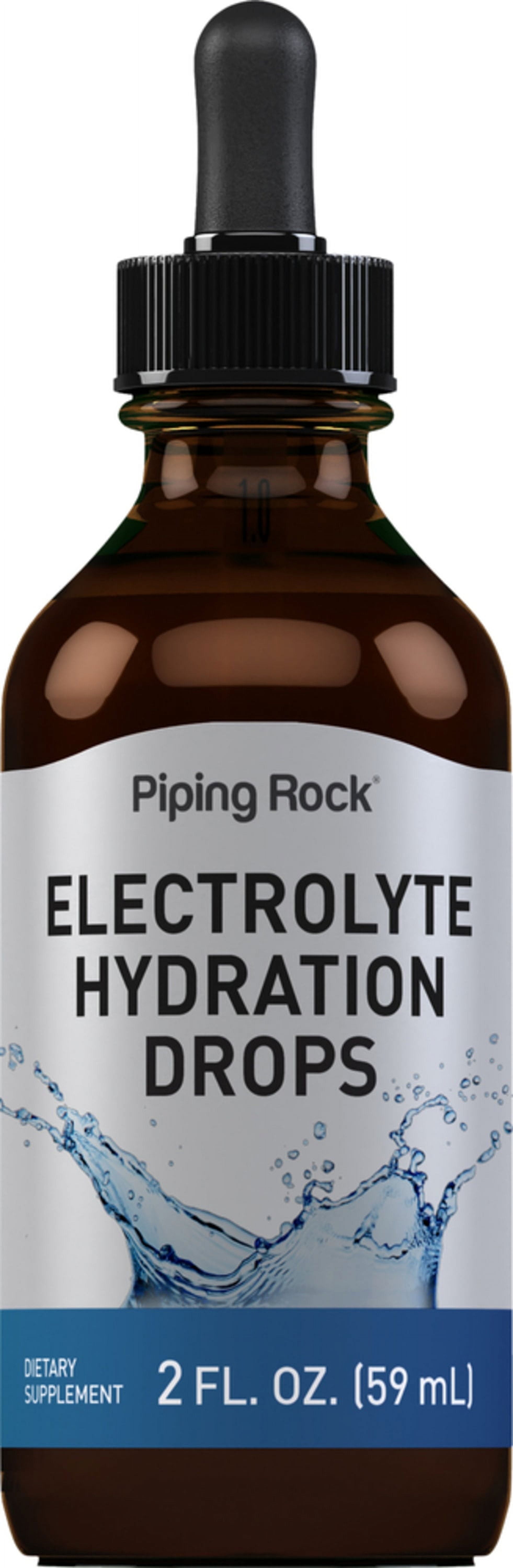 Electrolyte Drops for Hydration | 2 fl oz | Unflavored | Non-GMO, Gluten Free Supplement | by Piping Rock