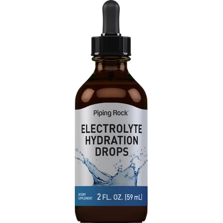 Electrolyte Drops for Hydration | 2 fl oz | Unflavored | Non-GMO, Gluten Free Supplement | by Piping Rock