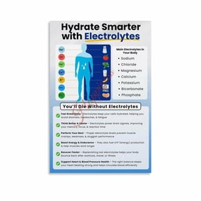 Electrolyte Hydration Knowledge Poster Human Body Mineral Nutrition Education Wall Decor Canvas for Living Room Bedroom Decor