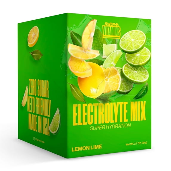 Dr. Price’s Electrolyte Mix – Lemon Lime Flavor, 30 Packets | Sugar-Free Hydration Powder with Trace Minerals