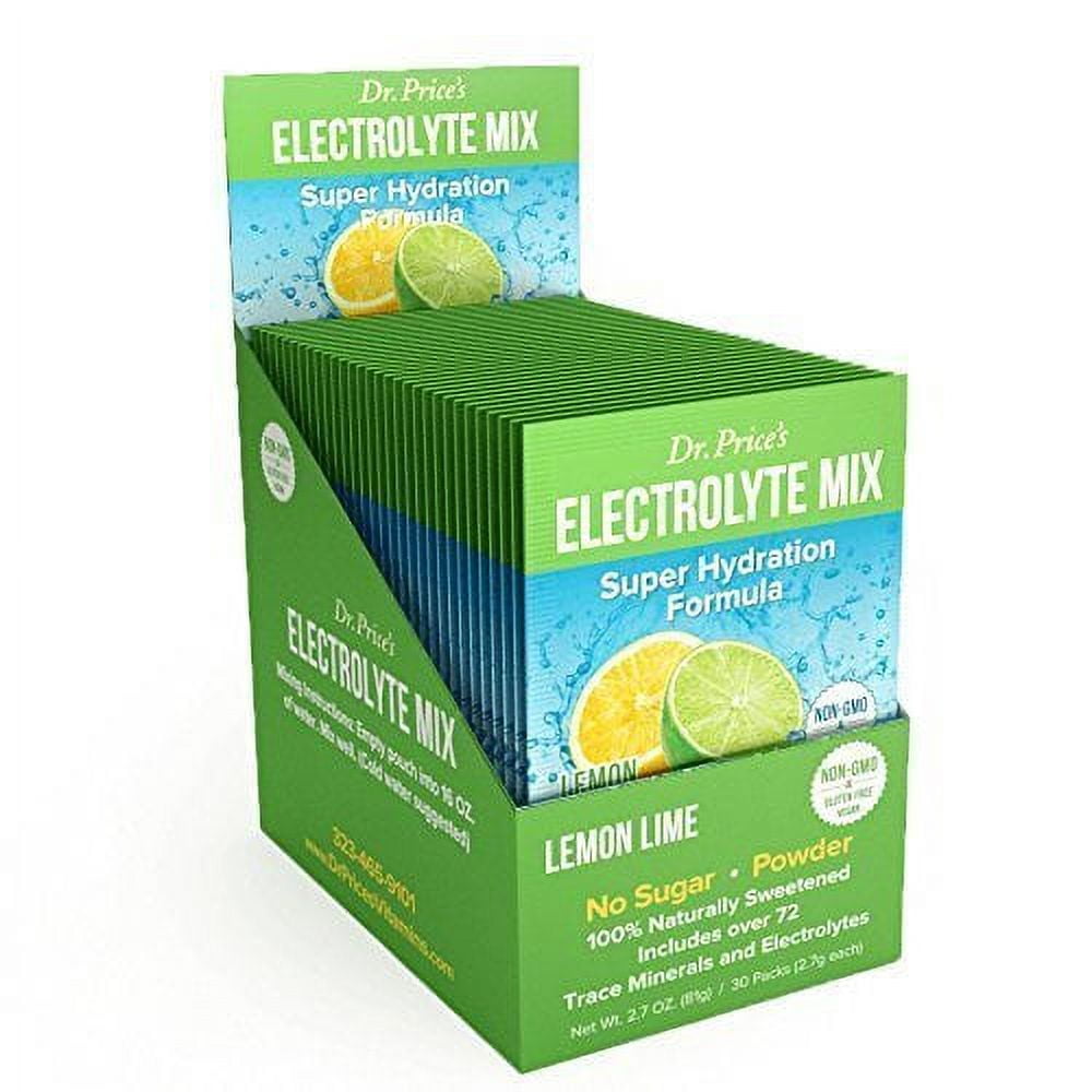 Electrolyte Mix: Super Hydration Formula, Lemon-Lime Flavor (30 powder packets) Drink Mix | Dr. Price's Vitamins