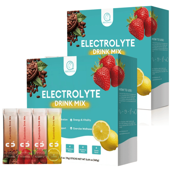 Electrolyte Powder Drink Mix - Electrolytes Powder Packets - Sugar Free & 0 Calorie - Organic Fruit Liquid Daily Hydrate Packets for Dehydration Relief and Rehydration, Variety 32 Pack