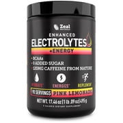 Zealot Electrolyte Powder with Caffeine - 90 Servings | Keto Energy | Zero Sugar | Pink Lemonade
