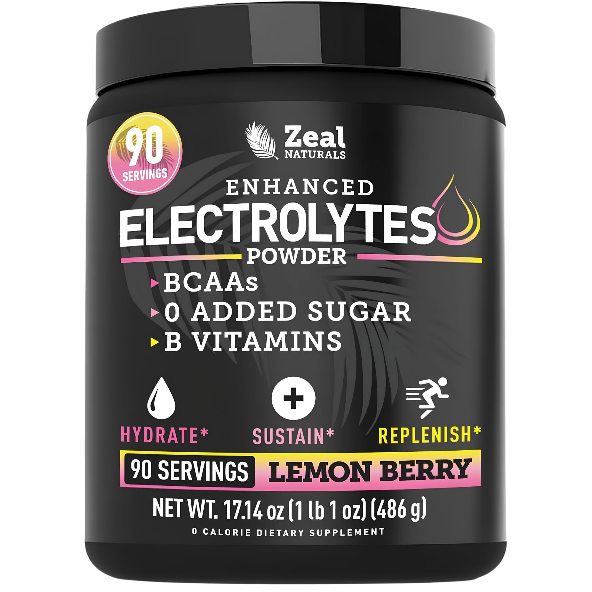 Zealot Electrolyte Powder - 90 Servings | Keto Electrolytes | Zero Sugar | Lemon Berry