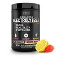Electrolyte Powder w Real Salt +BCAAs +BVitamins (90 Servings Lemon Berry) Sugar Free