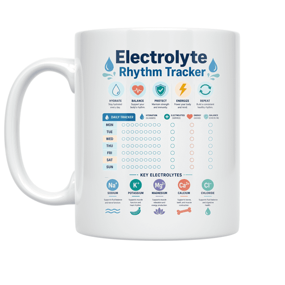 Electrolyte Rhythm Tracker Design - Health Enthusiast - 11 oz Ceramic Coffee Mug