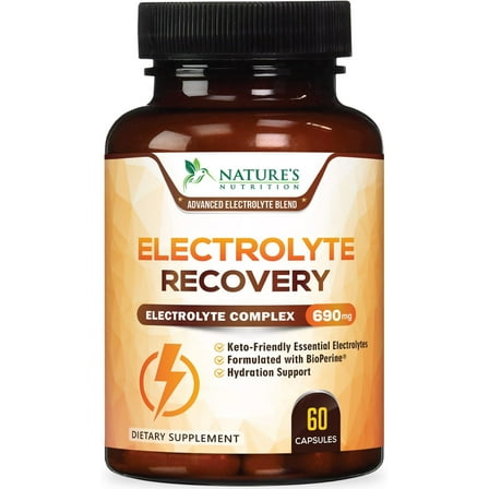 Daily Electrolyte Replenisher Tablets - 9 Essential Electrolytes and Minerals for Hydration Supplement, Salt Tablet for Runners, Vegan, Sugar-Free, Keto-Friendly, Non-GMO - 60 Tablets (60 Servings)