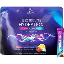 Electrolytes Powder Packets, Sugar Free Hydration Recovery Powder with Potassium, Magnesium, Sodium, Zinc & Vitamin C, Sugar, Hydration Electrolyte Liquid Drink Mix, Vegan, Strawberry Lemon (32 Pack)