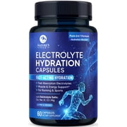 Electrolytes Supplement - 6-in-1 Advanced Hydration Complex with Sodium Chloride, Magnesium, Potassium, Calcium, Vitamin D3 - Best Sugar Free Hydrating Mineral Salt Pills - Vegan & Keto - 60 Capsules
