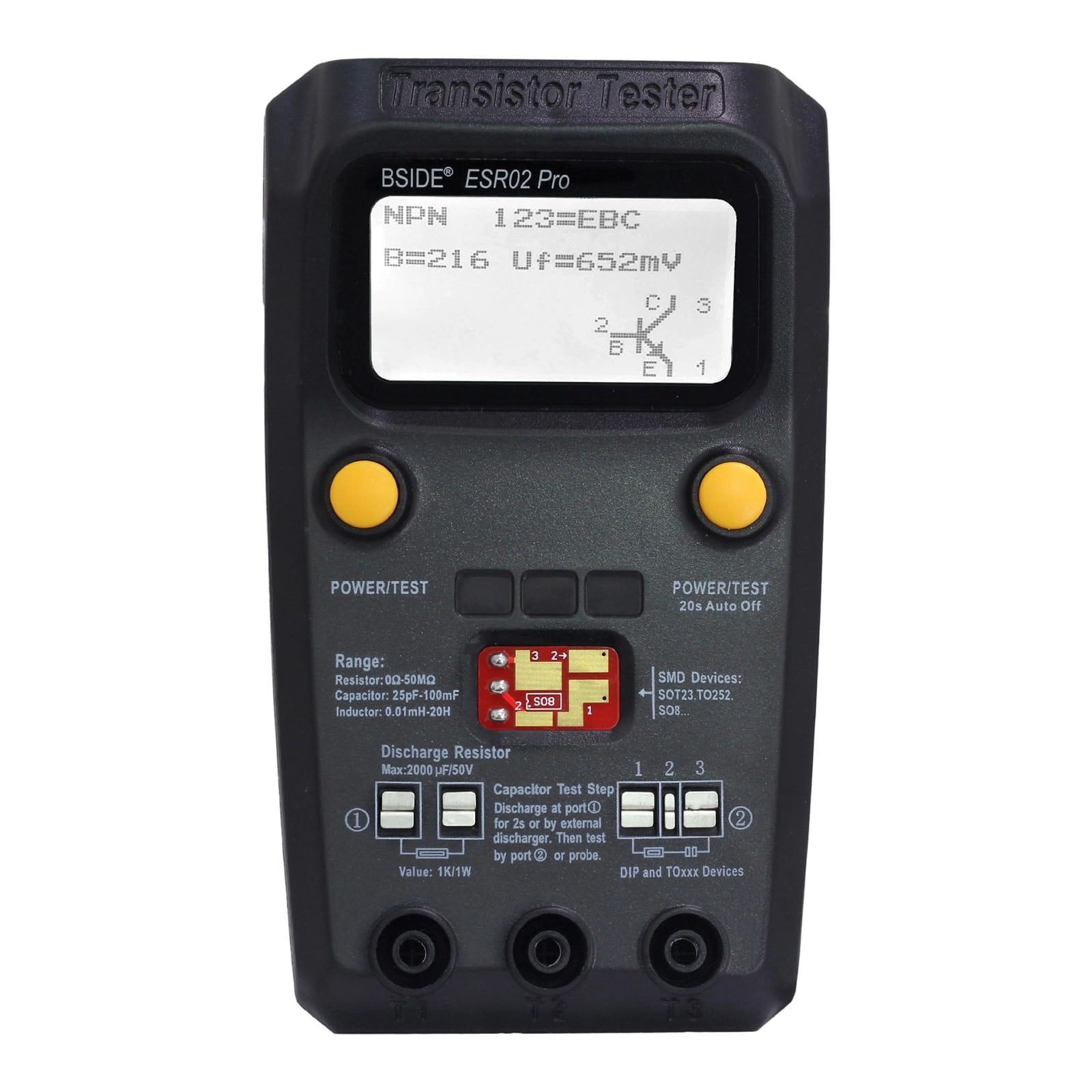 Electrolytic Capacitor Tester With 10+ Hours Lifespans Large LCD Screen For Precise Component Diagnostics