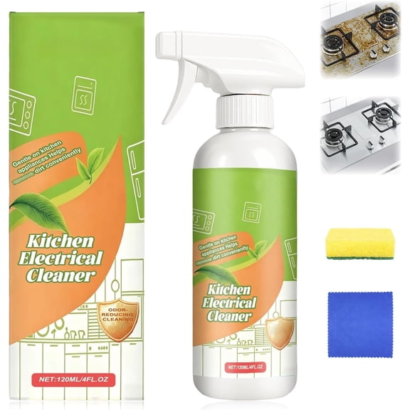 Electrolytic ion kitchen cleaner spray, cleaning natural enzyme formula, suitable for home appliances, multi-functional cleaner, kitchen appliance cleaner, suitable for refrigerators, ovens, stoves,