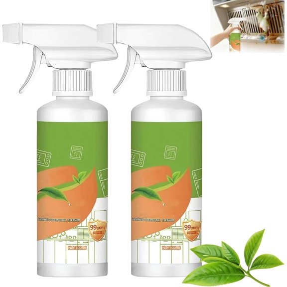 Electrolyzed Ion Kitchen Cleaner Spray, Multi-Purpose Powerful Degreaser for Oil Stains on Stove, Oven, Range Hood & Countertops, Natural Enzyme Formula