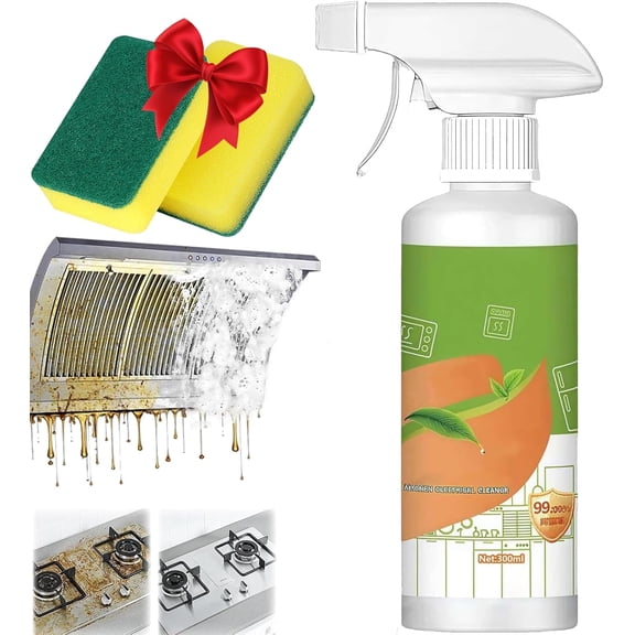 Electrolyzed Ion Powerful Kitchen Cleaner Spray Multi-Surface Degreaser for Cooktop, Oven, Stove, Range Hood & Household Items