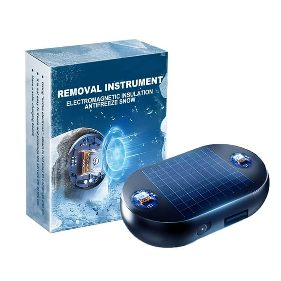 Electromagnetic Car Snow Removal Device, Solar-Powered Antifreeze Deicer, Portable Molecular Interference Winter Defrost Tool for Cars, SUVs, Trucks, All Vehicles, Fast Snow and Ice Removal