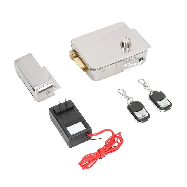Door Lock Kit Wireless Keyless Anti Theft 2 Wire with 2 Remote Control US AC110