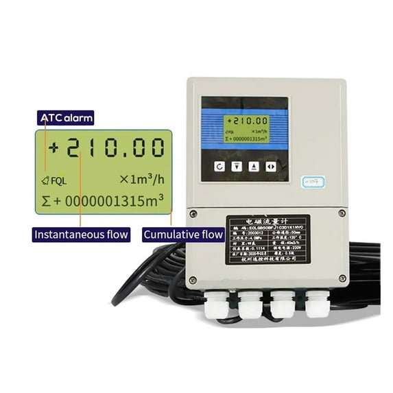 Electromagnetic Flowmeter Remote LCD Display Split Carbon steel Magnetic Flow meter ,Durable Brass Construction