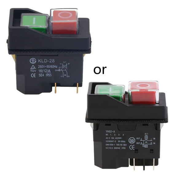 Electromagnetic Pushbutton Switches 4 Pin Waterproof Push Button Starter Power Tool Safety