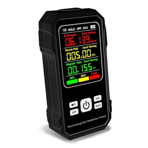 Electromagnetic Radiation Detector Electric Magnetic Field Tester Meter Strength Detection Device with Sound Alarm(A)
