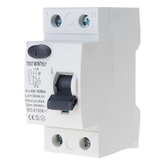 Electromagnetic Residual Current Circuits Breaker 2 Poles 40A Din Rails Earth Leakage Current Breaker Safety Switches