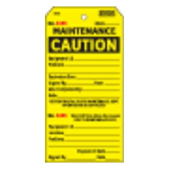 Electromark Caution Tag,5 3/4in H,2 7/8in W,PK100 Y625853