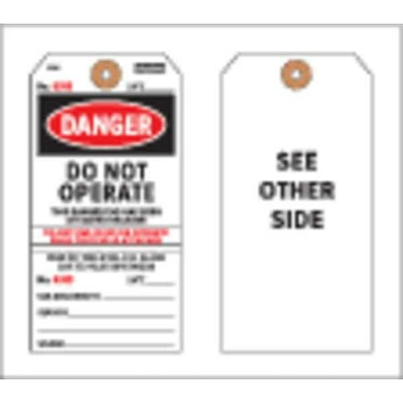 Electromark Danger Tag,5-3/4 x 2-7/8 In,PK100 Y602696