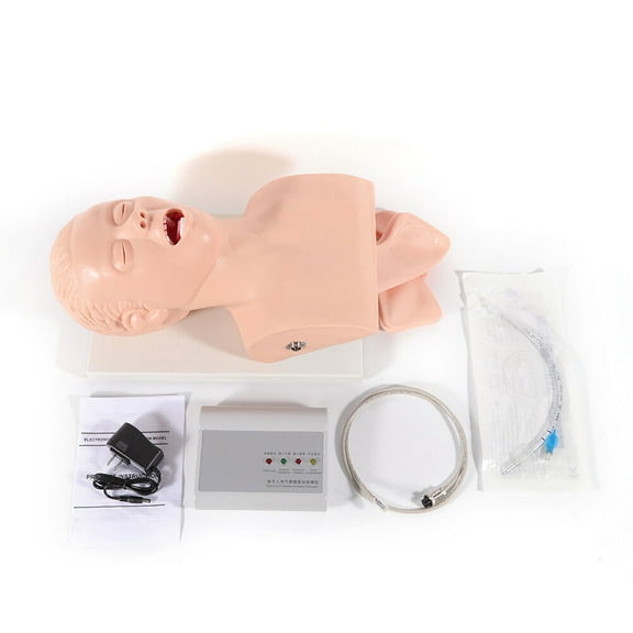 Electron Intubation Model, Oral/Nasal Intubation Human Model with Electronic Monitor for Lab 110-240V