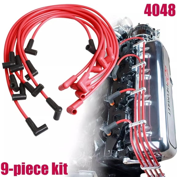 Electronic 8mm High Performance Spark Plug Wire Set Fit for 283 307 327 350 400 HEI SBC Electronic High Performance Spark Plug Wire Set Compatible