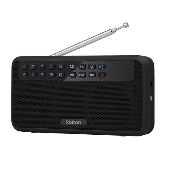 Electronic Accessories Portable E500 Wireless Bluetooth Speaker 6W HiFi Stereo Music Player Portable Digital FM Radio w/ Flashlight LED Display Mic Support Hands-free Record TF Music Play