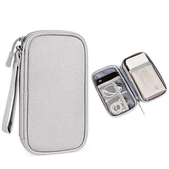Electronic Accessories Travel Bag, Waterproof Organizer Case for Cords Chargers, Portable Pouch for Earphones Flash Drive(Gray)