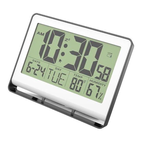 Electronic Alarm Clock Large LCD Display with Temperature Hygrometer Backlight
